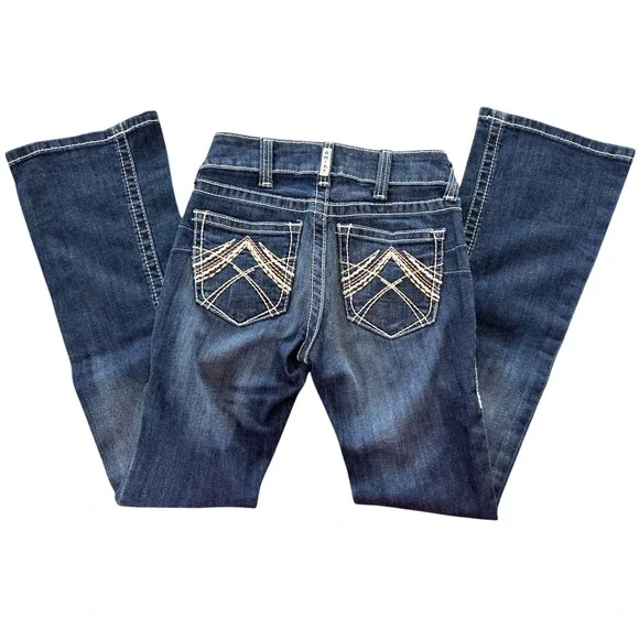 Ariat REAL Denim Lakeshore Bootcut Jeans Rosy Whipstitch Womens 25S 10018351 - Picture 2 of 12